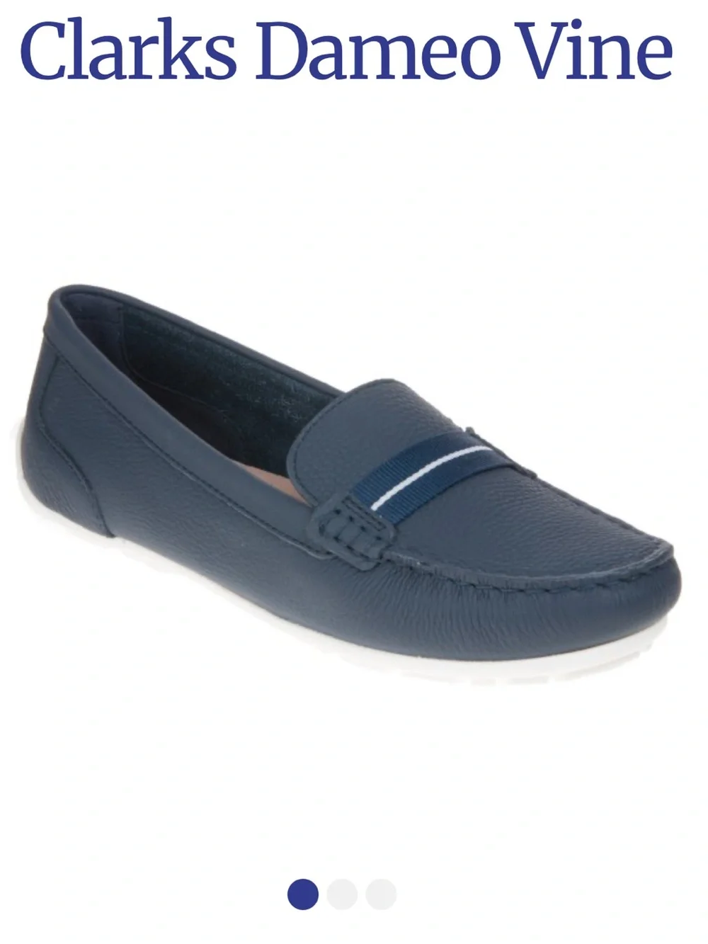 Clarks Ultimate Comfort Dameo Vine Navy Slip-On Loafers Moccasins, leather, 7.5